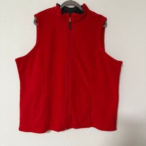 Laura Scott Women's Red  Fleece Full Zip Vest Size 2X
